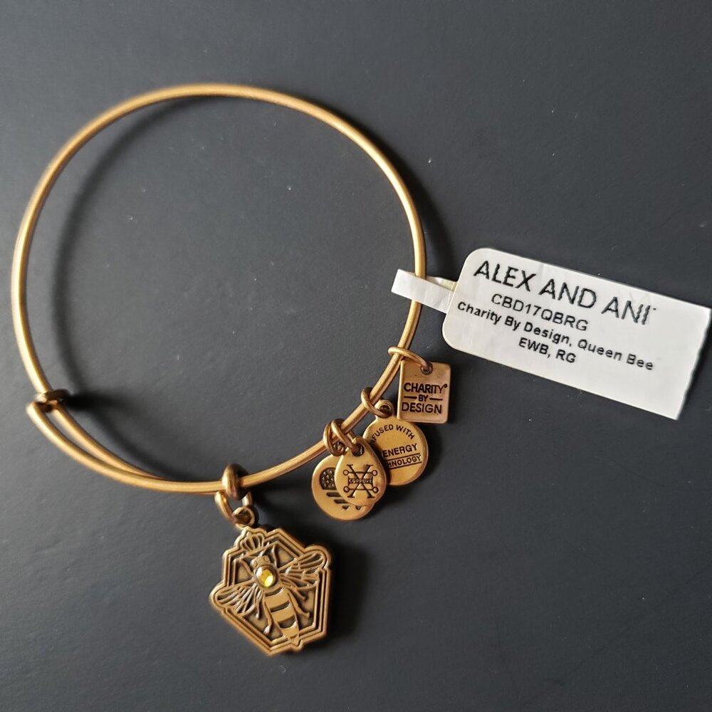 Alex and Ani Queen Bee 🐝 Swarovski Crystal Bangle 689 - Picture 4 of 5